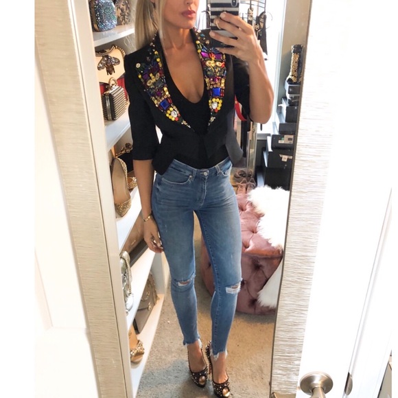 Dolce & Gabbana Black Crystal Embellished Blazer - Picture 8 of 8